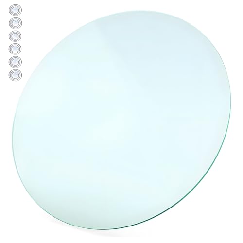 XOBRJQZ Tischplatte aus Gehärtetem Glas - Polierte Kante, 3/10" (8mm) Zoll Dick, Rund Ersatz Glas für Esszimmer, Couchtisch, Tischschutz(55cm) von XOBRJQZ