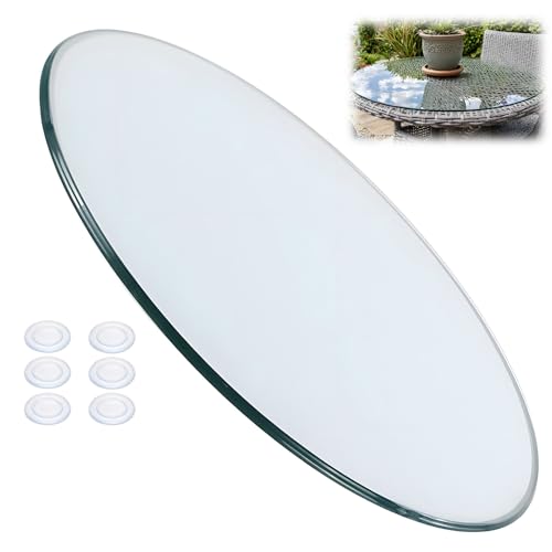XOBRJQZ Tischplatte aus Gehärtetem Glas - Rund Klare, 8 Mm Dick mit 6 Anti-Rutsch-Pads, Ersatz für Küchentisch und Terrassentisch(78cm) von XOBRJQZ