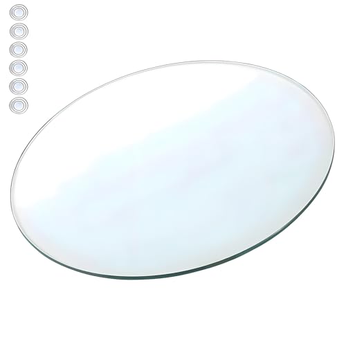 XOBRJQZ Tischplatte aus Glas - Klare, Runde Ersatzplatte aus Gehärtetem Glas für Wohnzimmer, Terrasse, Polierte Kante(38cm) von XOBRJQZ