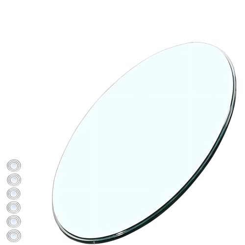XOBRJQZ Tischplatte aus Glas - Rundes, Klare Gehärtetes Glas - 8 Mm Dicke, Flache, Polierte Kanten, Mehrzweck für Terrasse Esszimmer Couchtisch Schreibtische und Küchen(60cm) von XOBRJQZ