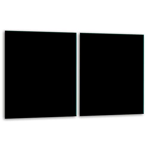 XOF Gsmarkt | Herdabdeckplatte Schneidebrett Spritzschutz 40x52x2 | Bild auf Glas | Sicherheitsglas Gehärtetes Glas Bild Schwarz von XOF
