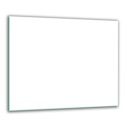 XOF Gsmarkt | Herdabdeckplatte Schneidebrett Spritzschutz 60x52 | Bild auf Glas | Sicherheitsglas Gehärtetes Glas Bild Weiß von XOF