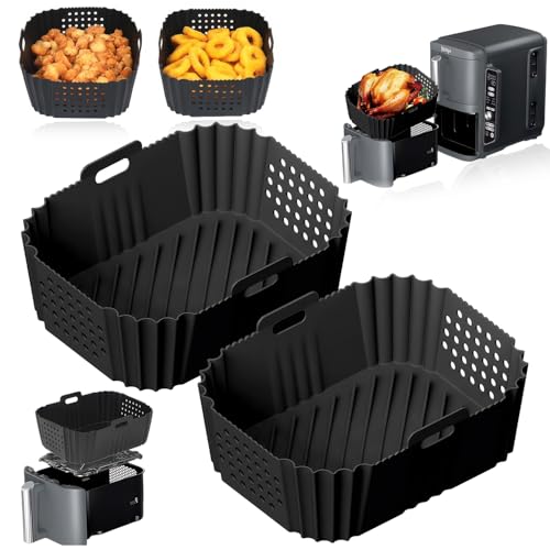Silikon-Luftfritteusen-Einlage, Ninja-Luftfritteusen-Einlagen für Ninja SL401 SL400 Luftfritteusen-Einlagen für Luftfritteusenkörbe Luftfritteusen-Einlagen mit großem Fassungsvermögen von XOKL