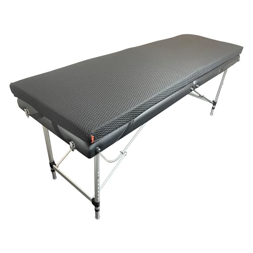 XOLLOZ Lash Bed Topper Memory Foam | 6,3 cm Dicke, Bequeme Matratzenauflage für Wimpernverlängerungstisch – mit Vier Eckgurten und Rutschfester Unterseite (schwarz) von XOLLOZ