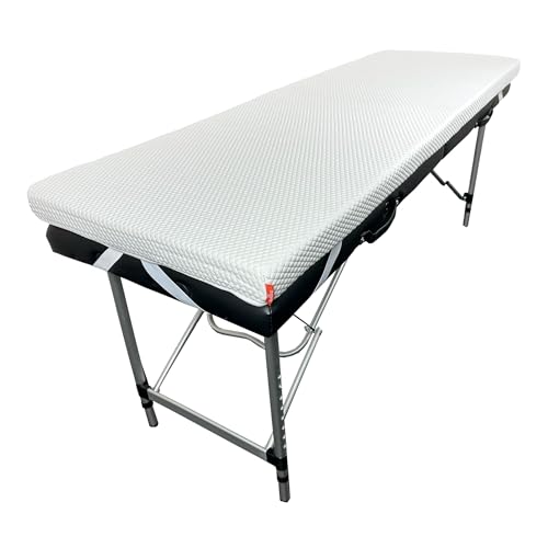 XOLLOZ Lash Bed Topper Memory Foam | Bequeme Matratzenauflage für Wimpernverlängerungstisch – mit Vier Eckgurten und Rutschfester Unterseite (weiß) von XOLLOZ