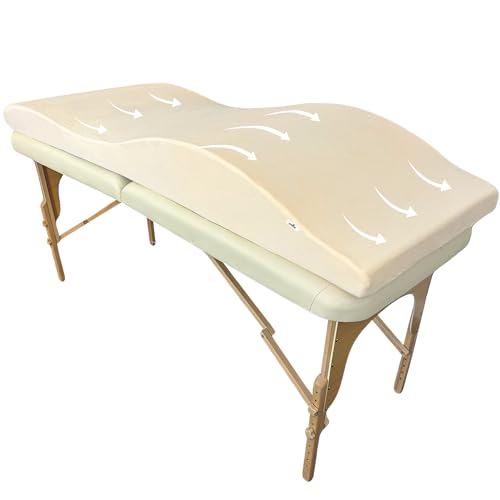 Hochdichtes Schaumstoff-Massageliegen-Kissen mit weichem Plüschbezug, ergonomisches Design, Memory-Schaum-Spa-Bettkissen für Salon, 58 cm, Beige von XOLLOZ