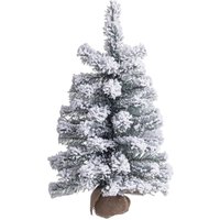Weihnachtsbaum 'Pinetto Timmy verschneite' aus pvc + weißem Flock mit Jutefuß -90 cm von XONE