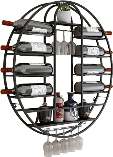 An der Wand montierte Weinregale, schwebende Metallregale für die Bar, einfaches hängendes Kelchregal mit Trennwänden, Weinregal für Weinflaschen, Präsentationsregal für Spirituosenflaschen, Weinlager von XONJEMU