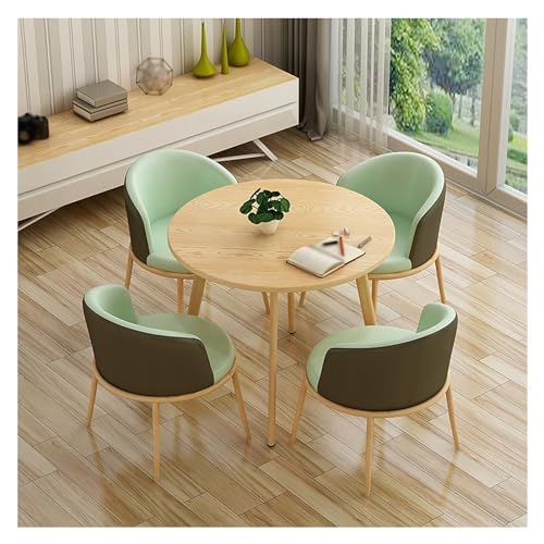 Dining Room Group Dining Table for 4 People with Chairs,Round Conference Table,Meeting Table,Negotiation Table,Leisure Coffee Table Set,Kitchen Table,Reception Table,Reception Room,Small Room, von XONJEMU