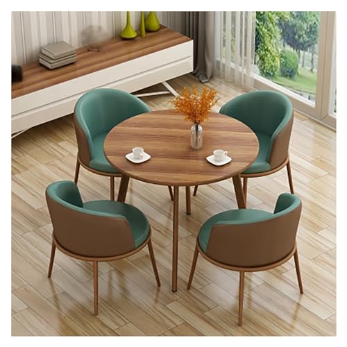 Dining Room Group Dining Table for 4 People with Chairs,Round Conference Table,Meeting Table,Negotiation Table,Leisure Coffee Table Set,Kitchen Table,Reception Table,Reception Room,Small Room, von XONJEMU