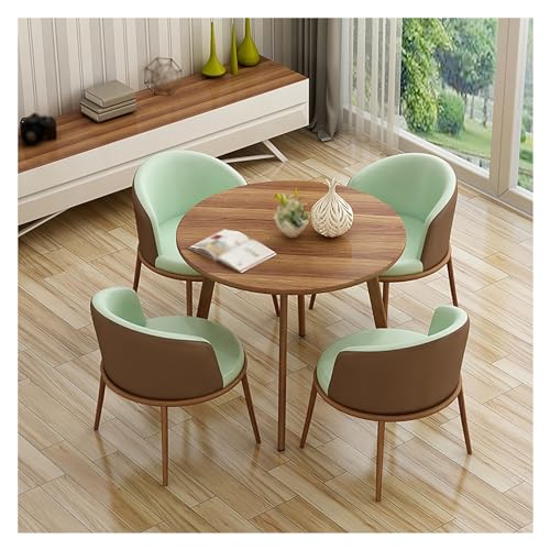 Dining Room Group Dining Table for 4 People with Chairs,Round Conference Table,Meeting Table,Negotiation Table,Leisure Coffee Table Set,Kitchen Table,Reception Table,Reception Room,Small Room, von XONJEMU