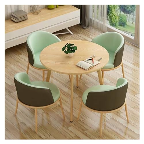 Dining Room Group Dining Table for 4 People with Chairs,Round Conference Table,Meeting Table,Negotiation Table,Leisure Coffee Table Set,Kitchen Table,Reception Table,Reception Room,Small Room, von XONJEMU