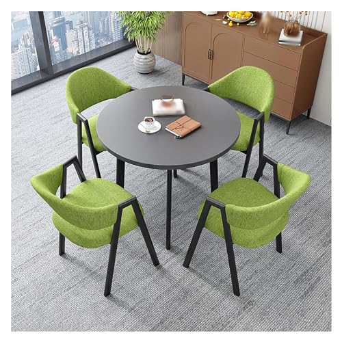 Office Reception Room Club Table,Kitchen Dining Table for Dining Room,Round Dining Table,Reception Room,Meeting Table,Round Table and Four Chairs,Dining Room Furniture,Kitchen Furniture Set for von XONJEMU