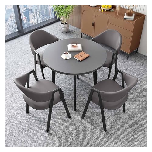 Office Reception Room Club Table,Kitchen Dining Table for Dining Room,Round Dining Table,Reception Room,Meeting Table,Round Table and Four Chairs,Dining Room Furniture,Kitchen Furniture Set for von XONJEMU