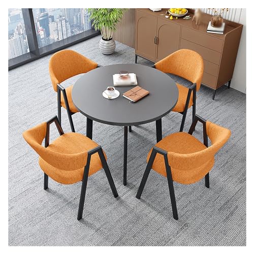 Office Reception Room Club Table,Kitchen Dining Table for Dining Room,Round Dining Table,Reception Room,Meeting Table,Round Table and Four Chairs,Dining Room Furniture,Kitchen Furniture Set for von XONJEMU
