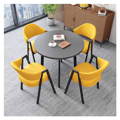 Office Reception Room Club Table,Kitchen Dining Table for Dining Room,Round Dining Table,Reception Room,Meeting Table,Round Table and Four Chairs,Dining Room Furniture,Kitchen Furniture Set for von XONJEMU