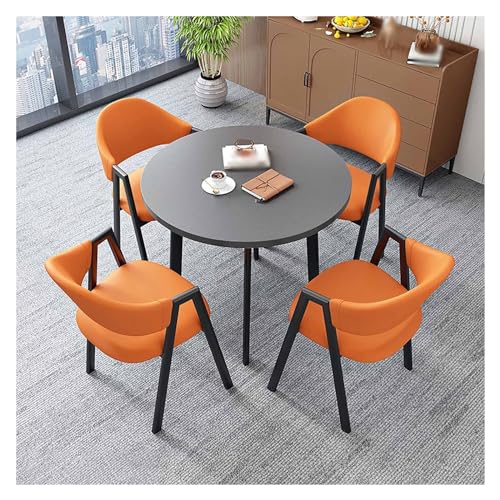 Office Reception Room Club Table,Kitchen Dining Table for Dining Room,Round Dining Table,Reception Room,Meeting Table,Round Table and Four Chairs,Dining Room Furniture,Kitchen Furniture Set for von XONJEMU