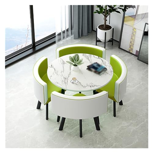 Office Reception Room Club Table,Office Table and Chair Set Reception Coffee Table,Tables and Chairs for Reception,Round Dining Table with 4 Chairs Set,Black Table Legs,for Dining Room,Kitchen, von XONJEMU
