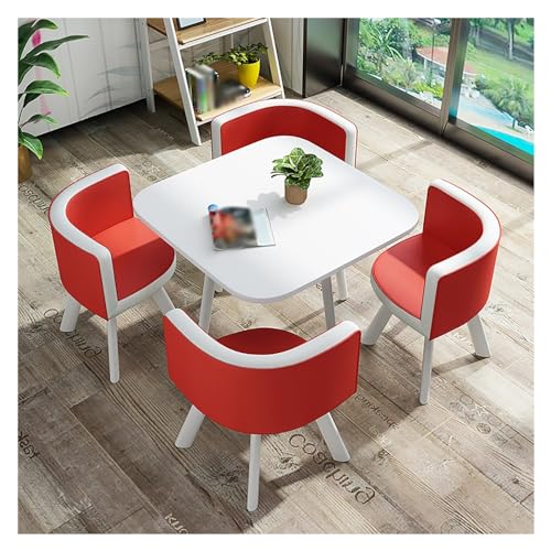 Office Reception Room Club Table,Round Dining Table with 4 Chairs Set,Reception Table and Chair Combination,Small Conference Room Tables,Sales Tables,1 Table 4 Chairs,Meetings Small Round Tables von XONJEMU