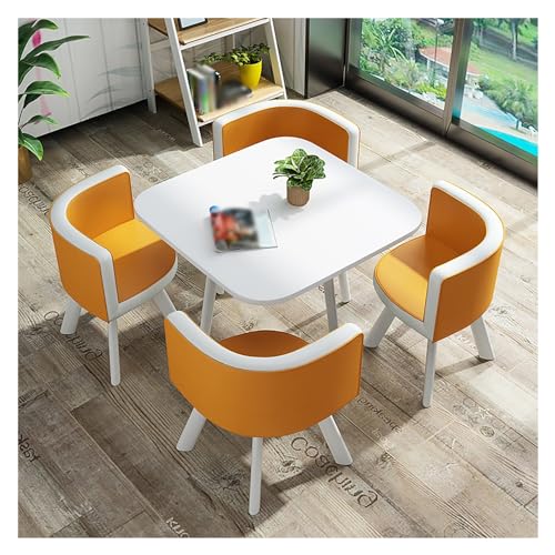 Office Reception Room Club Table,Round Dining Table with 4 Chairs Set,Reception Table and Chair Combination,Small Conference Room Tables,Sales Tables,1 Table 4 Chairs,Meetings Small Round Tables von XONJEMU