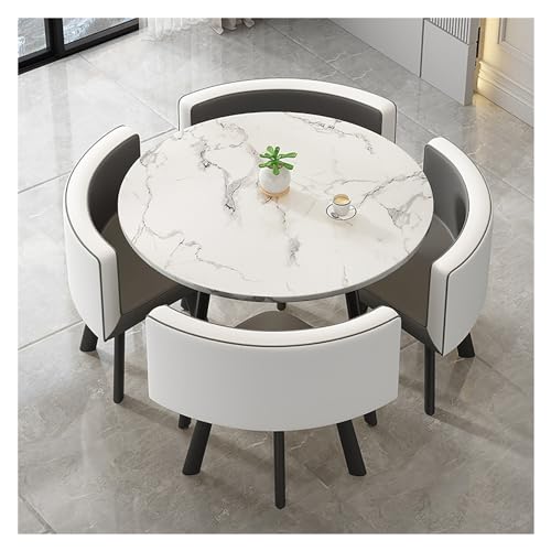 Office Reception Room Club Table,Tables and Chairs for Reception,Negotiation Table,Office Conference Tables,Round Dining Table with 4 Chairs,Coffee Table and Chair Set,for Dining Room,Kitchen, von XONJEMU