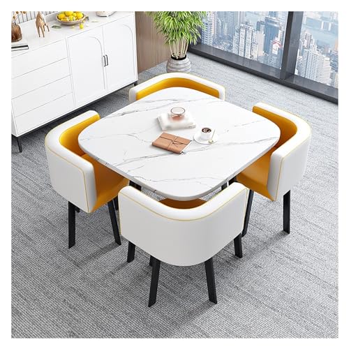 Round Dining Room Table Set for 4 People,Office Reception Round Table,Dining Table with Soft Backrest,Dining Table Set for Dining Room,Kitchen Table and Chairs for 4 People,Cafe,Balcony,Living Round Dining Room Table Set for 4 People,Office Reception Round Table,Dining Table with Soft Backrest,Dining Table Set for Dining Room,Kitchen Table and Chairs for 4 People,Cafe,Balcony,Living von XONJEMU