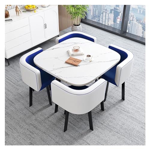 Round Dining Room Table Set for 4 People,Office Reception Round Table,Dining Table with Soft Backrest,Dining Table Set for Dining Room,Kitchen Table and Chairs for 4 People,Cafe,Balcony,Living Round Dining Room Table Set for 4 People,Office Reception Round Table,Dining Table with Soft Backrest,Dining Table Set for Dining Room,Kitchen Table and Chairs for 4 People,Cafe,Balcony,Living von XONJEMU