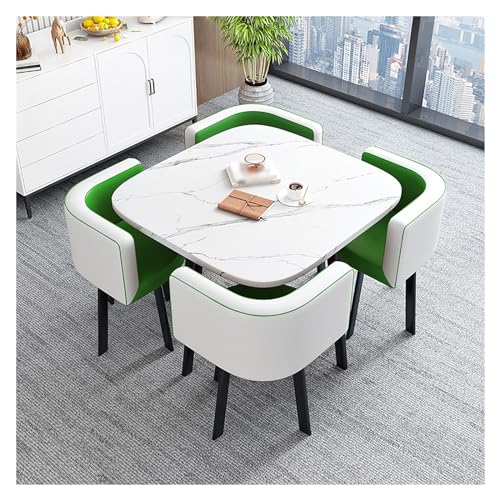 Round Dining Room Table Set for 4 People,Office Reception Round Table,Dining Table with Soft Backrest,Dining Table Set for Dining Room,Kitchen Table and Chairs for 4 People,Cafe/Balcony Living Room Round Dining Room Table Set for 4 People,Office Reception Round Table,Dining Table with Soft Backrest,Dining Table Set for Dining Room,Kitchen Table and Chairs for 4 People,Cafe/Balcony Living Room von XONJEMU