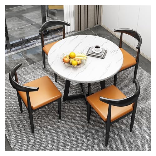 Round Dining Table with 4 Chairs Set,Meetings Small Round Tables,Reception Table and Chair Combination,Negotiation Table,Meeting Table with Chairs,for Dining Room,Kitchen,Restaurant and Living von XONJEMU