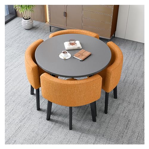 Round Dining Table with 4 Chairs Set,Reception Table and Chair Combination,Meeting Table with Chairs,Coffee Table and Chair Set,Reception Table,Negotiating Table,for Dining Room and Kitchen 80 Round Dining Table with 4 Chairs Set,Reception Table and Chair Combination,Meeting Table with Chairs,Coffee Table and Chair Set,Reception Table,Negotiating Table,for Dining Room and Kitchen 80 von XONJEMU