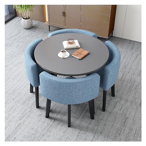 Round Dining Table with 4 Chairs Set,Reception Table and Chair Combination,Meeting Table with Chairs,Coffee Table and Chair Set,Reception Table,Negotiating Table,for Dining Room and Kitchen 80 Round Dining Table with 4 Chairs Set,Reception Table and Chair Combination,Meeting Table with Chairs,Coffee Table and Chair Set,Reception Table,Negotiating Table,for Dining Room and Kitchen 80 von XONJEMU