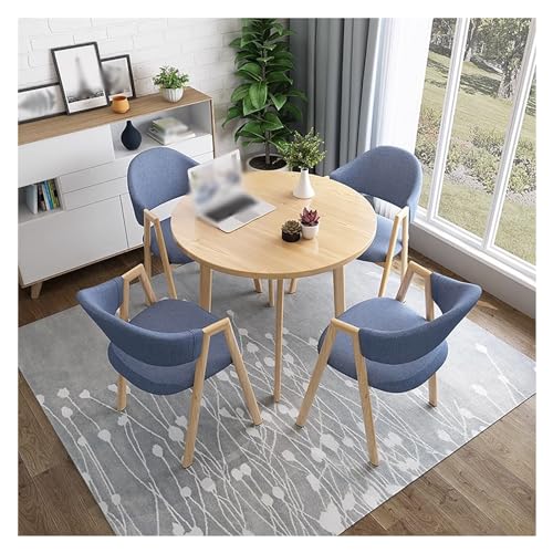 XONJEMU Dining Room Group Dining Table with 4 Chairs Set,Meeting Table,Negotiation Table,Round Kitchen Table,Conference Table,Dining Set,Reception Table,Space-Saving Balcony Dining Table Set,Leisure von XONJEMU