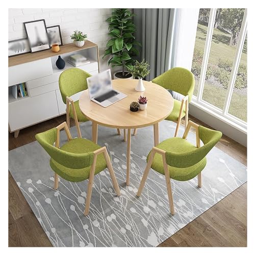 XONJEMU Dining Room Group Dining Table with 4 Chairs Set,Meeting Table,Negotiation Table,Round Kitchen Table,Conference Table,Dining Set,Reception Table,Space-Saving Balcony Dining Table Set,Leisure von XONJEMU