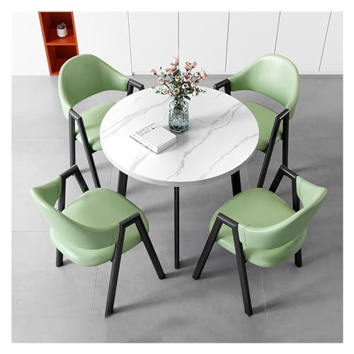 XONJEMU Dining Table Round Dining Table with Soft Backrest,Dining Table Set with Marble Structure,Office Reception Round Table,Space Saving Round 4-Seater Cafe Table,Dining Table for Home,Kitchen, XONJEMU Dining Table Round Dining Table with Soft Backrest,Dining Table Set with Marble Structure,Office Reception Round Table,Space Saving Round 4-Seater Cafe Table,Dining Table for Home,Kitchen, von XONJEMU