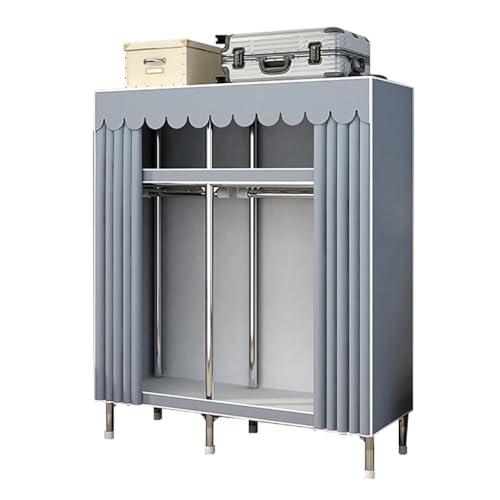 XONJEMU Fabric Wardrobe,Portable Wardrobe with Cover for Bedroom,Fabric Wardrobe with Clothes Rail,Sturdy,20 x 0.27 mm Tubes,Foldable Wardrobe,Grey von XONJEMU