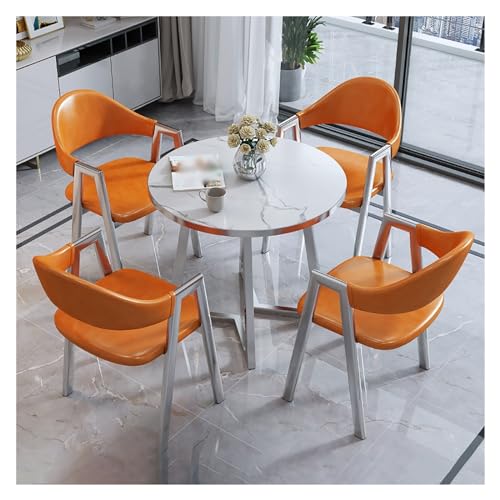 XONJEMU Kitchen Table and Chairs for 4 People,Office,Reception Room,Club Table,Round Table and Four Chairs,Meeting Table,Modern Dining Table Set,for Dining Room,Kitchen,Restaurant and Living Room von XONJEMU