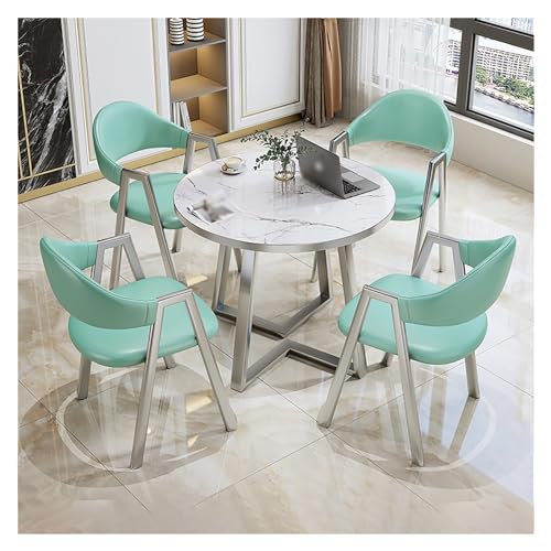 XONJEMU Kitchen Table and Chairs for 4 People,Office,Reception Room,Club Table,Round Table and Four Chairs,Meeting Table,Modern Dining Table Set,for Dining Room,Kitchen,Restaurant and Living Room von XONJEMU