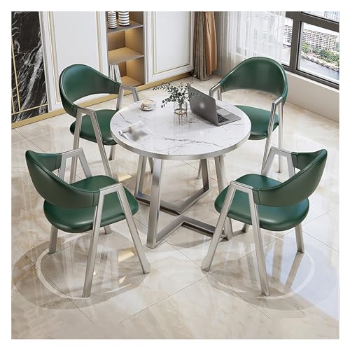 XONJEMU Kitchen Table and Chairs for 4 People,Office,Reception Room,Club Table,Round Table and Four Chairs,Meeting Table,Modern Dining Table Set,for Dining Room,Kitchen,Restaurant and Living Room von XONJEMU