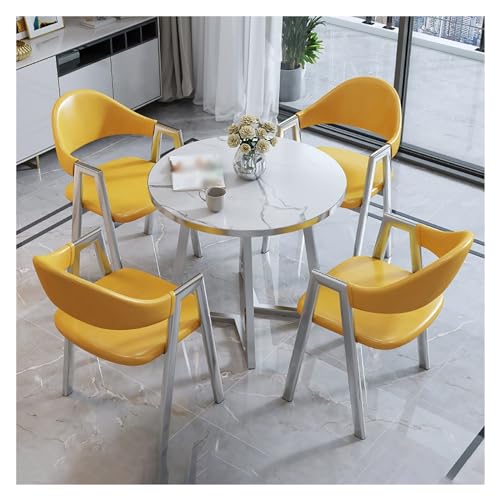 XONJEMU Kitchen Table and Chairs for 4 People,Office,Reception Room,Club Table,Round Table and Four Chairs,Meeting Table,Modern Dining Table Set,for Dining Room,Kitchen,Restaurant and Living Room von XONJEMU