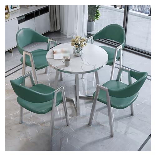 XONJEMU Kitchen Table and Chairs for 4 People,Office,Reception Room,Club Table,Round Table and Four Chairs,Meeting Table,Modern Dining Table Set,for Dining Room,Kitchen,Restaurant and Living Room von XONJEMU
