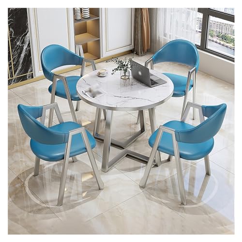 XONJEMU Kitchen Table and Chairs for 4 People,Office,Reception Room,Club Table,Round Table and Four Chairs,Meeting Table,Modern Dining Table Set,for Dining Room,Kitchen,Restaurant and Living Room von XONJEMU