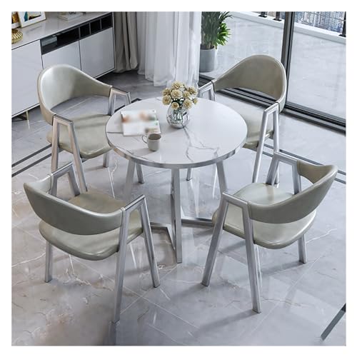 XONJEMU Kitchen Table and Chairs for 4 People,Office,Reception Room,Club Table,Round Table and Four Chairs,Meeting Table,Modern Dining Table Set,for Dining Room,Kitchen,Restaurant and Living Room von XONJEMU