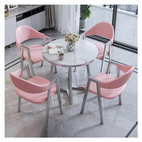 XONJEMU Kitchen Table and Chairs for 4 People,Office Reception Room,Club Table,Round Table and Four Chairs,Meeting Table,Modern Dining Table Set,for Dining Room,Kitchen,Restaurant and Living Room von XONJEMU