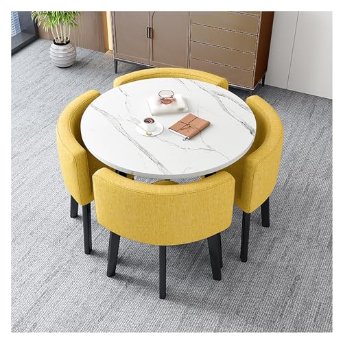 XONJEMU Meeting Table with Chairs,Dining Table Set,Reception Table and Chair Combination,Kitchen Table and Chairs for 4 People,Negotiating Table,for Dining Room,Kitchen,Restaurant and Living Room von XONJEMU
