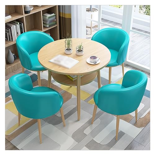 XONJEMU Office,Reception Room,Club Table,Negotiation Table,Meeting Table,Small Round Tables,Space-Saving Furniture,Frame Table,Dining Table,Round Table and Four Chairs,Meeting Table 80 cm (Colour: von XONJEMU