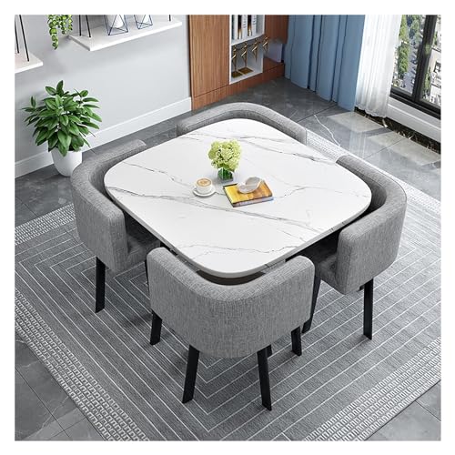 XONJEMU Office Business Hotel Reception Dining Table Set,Living Room Table and Chair Sets Combination,Office Reception Table and Chair Set,Round Table 4 Sofa Chairs,Table Simple Furniture,Conference von XONJEMU