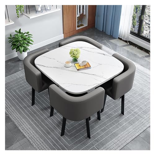XONJEMU Office Business Hotel Reception Dining Table Set,Living Room Table and Chair Sets Combination,Office Reception Table and Chair Set,Round Table 4 Sofa Chairs,Table Simple Furniture,Conference von XONJEMU