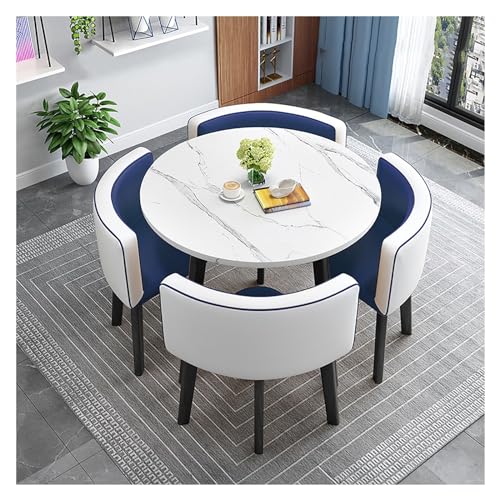 XONJEMU Office Business Hotel Reception Dining Table Set,Office Reception Room Club Table,Round Table Simple Living Room Furniture,Meeting Table,Round Table and Four Chairs,Conference Room Sitting von XONJEMU
