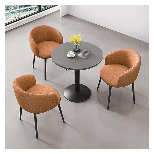 XONJEMU Office Conference Reception Table and 3 Chairs,Negotiating Table,Office Reception Square Table,Business,Round Dining Table with 3 Chairs,Dining Table Set,for Dining Room,Kitchen,Living Room von XONJEMU