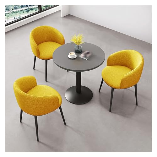 XONJEMU Office Conference Reception Table and 3 Chairs,Negotiating Table,Office Reception Square Table,Business,Round Dining Table with 3 Chairs,Dining Table Set,for Dining Room,Kitchen,Living Room von XONJEMU